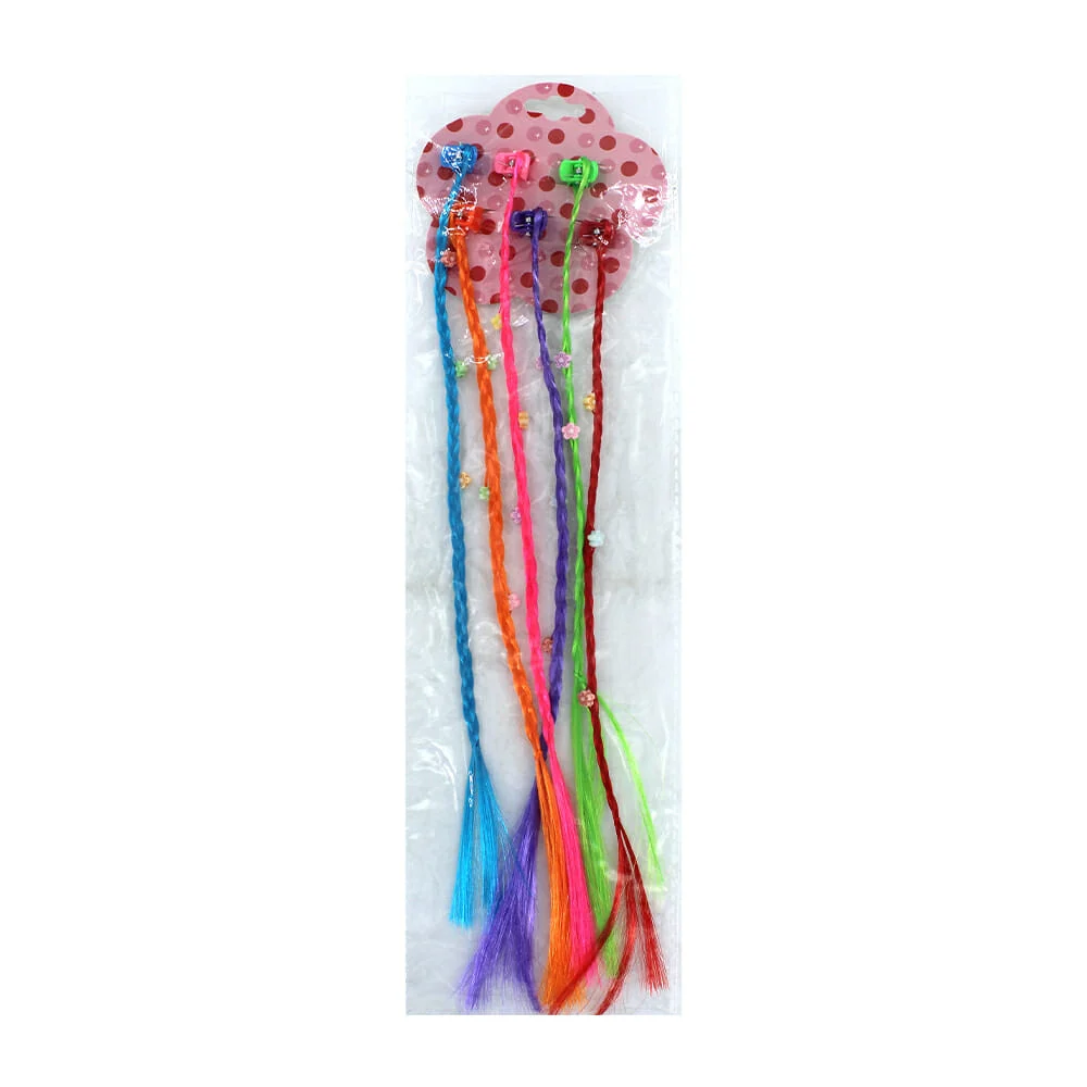 Paquete de 6 broches con trenzas de colores con decoración de mini fl…