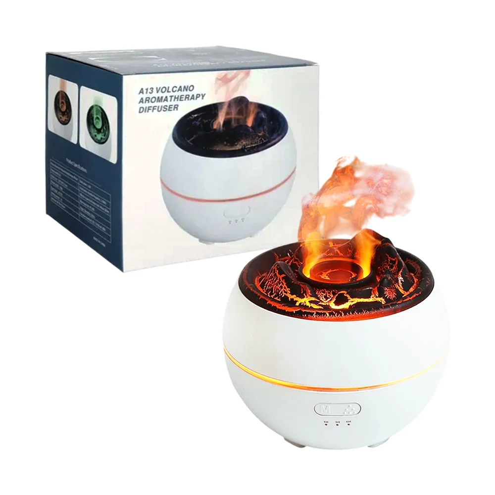 Humidificador de aromaterapia con luces y forma de volcán, 150x150x12…
