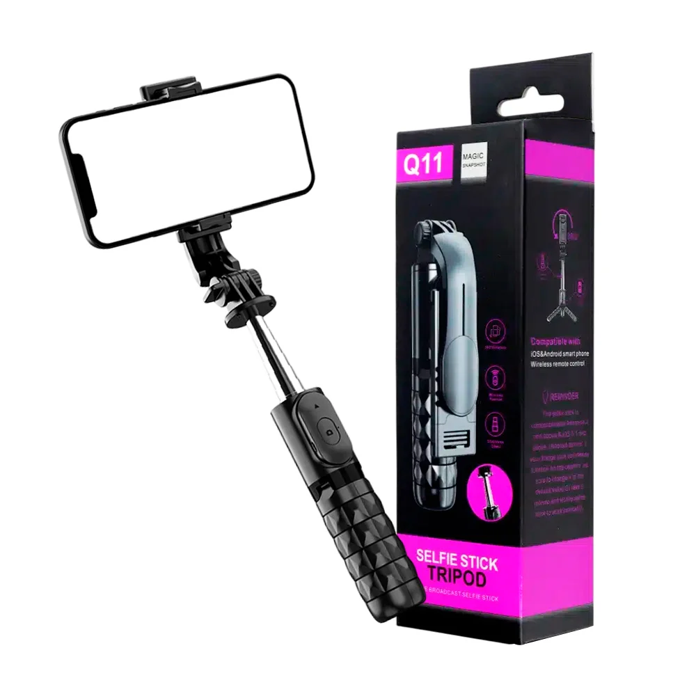 Selfie stick de acero inoxidable extensible con control bluetooth / t…
