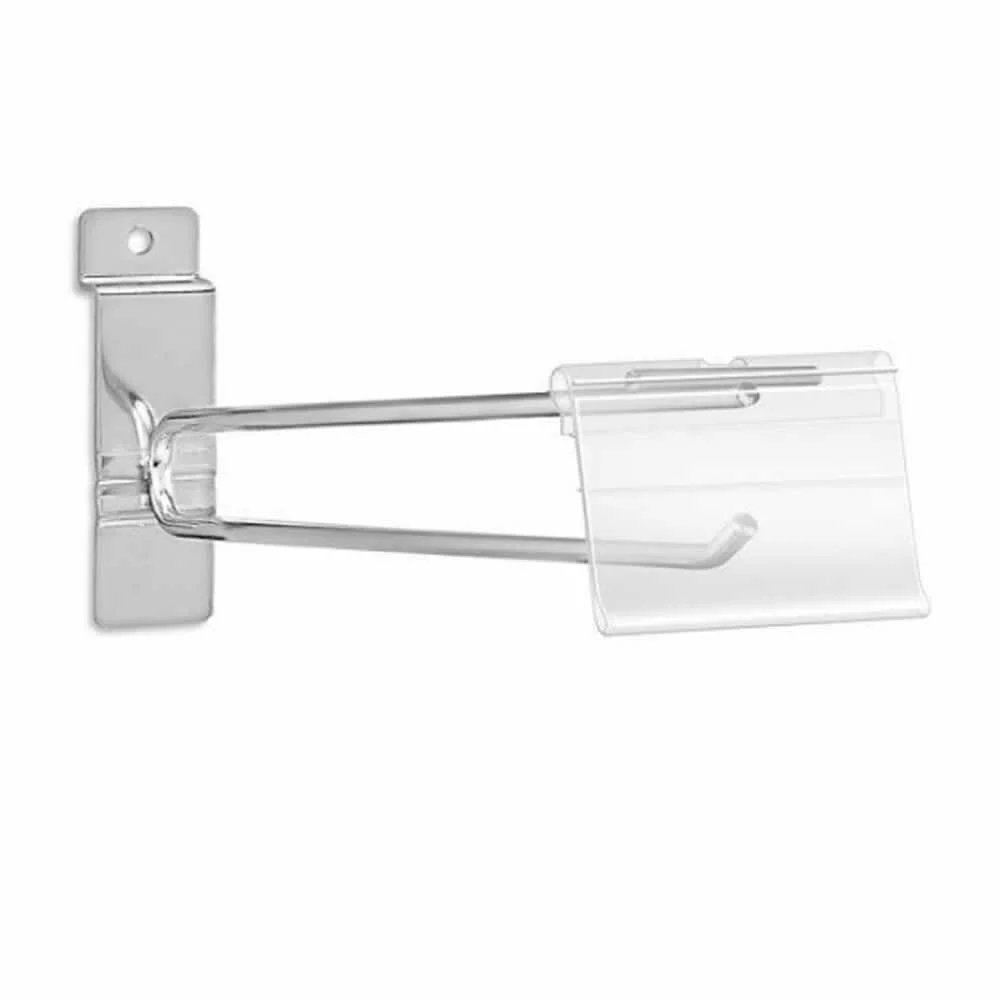 1pza Gancho de metal 20cm para porta precio, cromado zf-0094