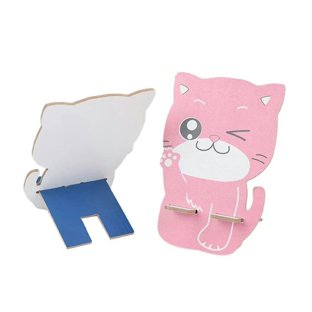1pza Soporte de madera con diseño de animales para teléfono celular, …