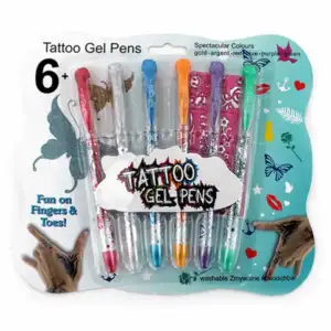 Blíster 6 plumas de gel para tatuaje zp-0401