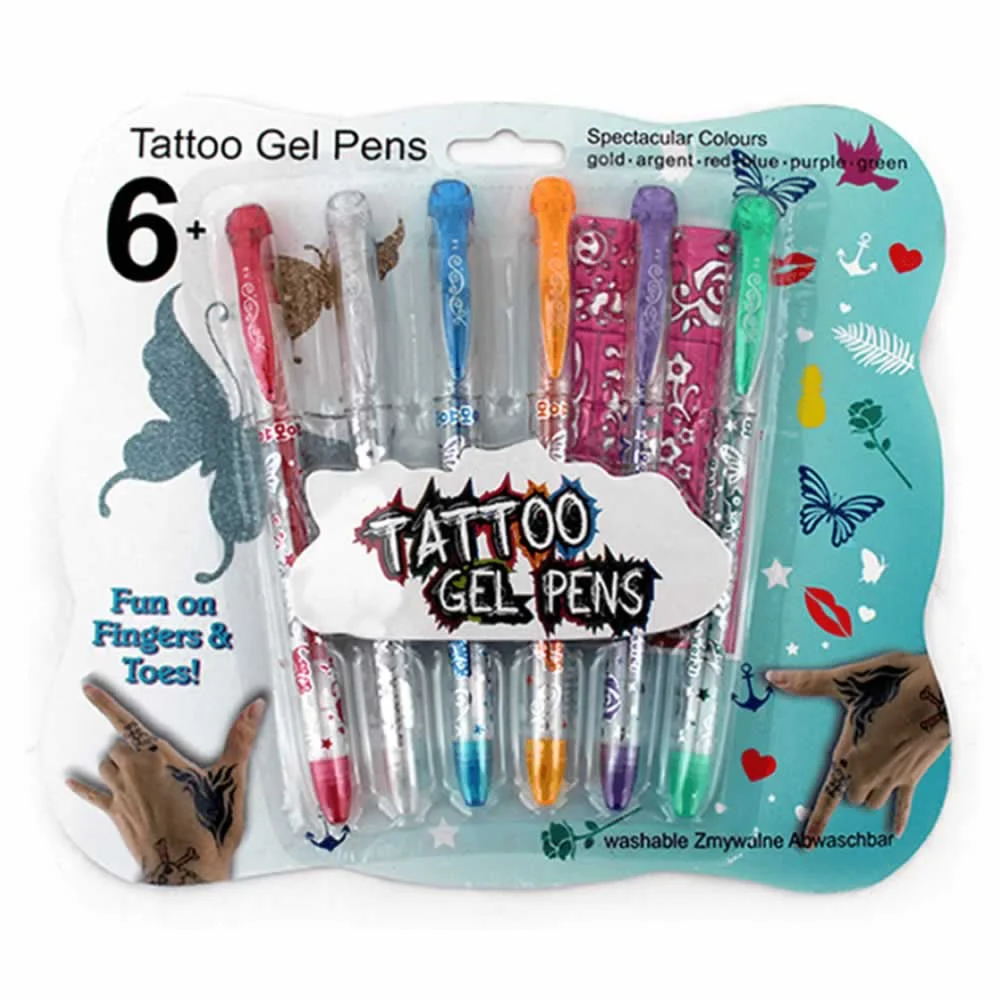 Blíster 6 plumas de gel para tatuaje zp-0401
