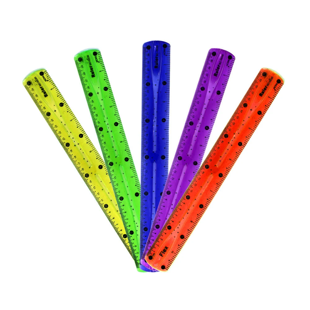 1pza Regla plástica flexible de 30cm, variedad de colores / zp-0658 /…