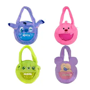 Bolsa redonda afelpada con diseño de personajes animados, surtido / z…