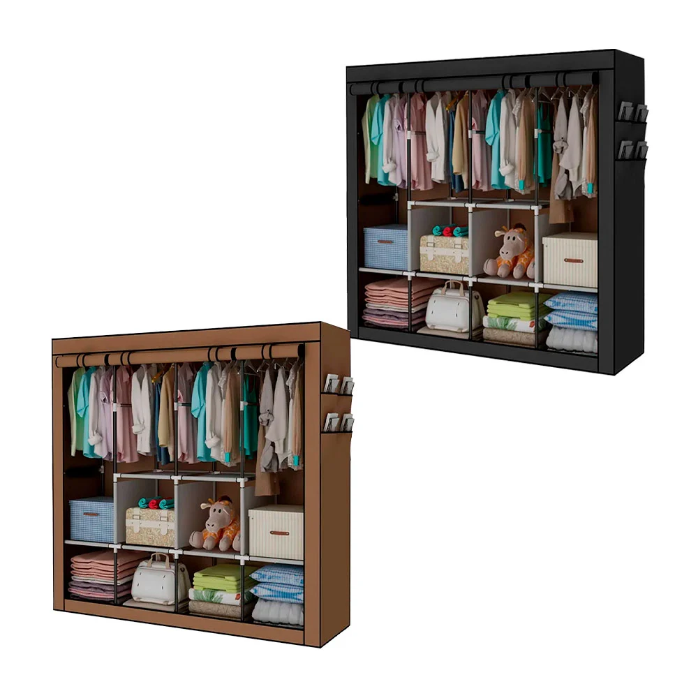 Closet armario organizador con cubierta de tela, múltiples niveles / …