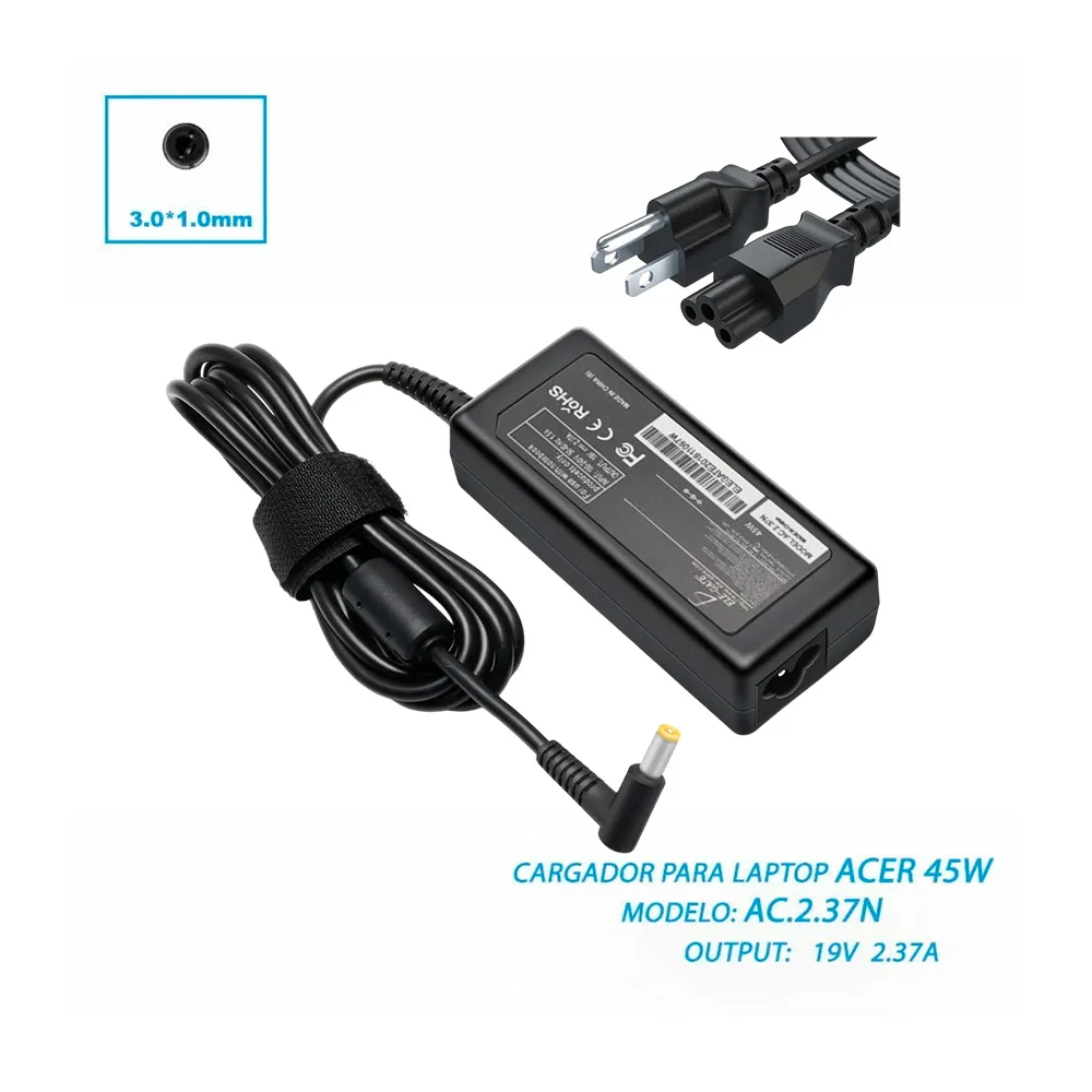 Cargador Laptop Compatible Acer 19v 2.37a 45w 5.5×1.7mm / AC.2.37A / …