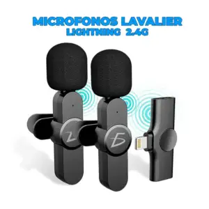 Micrófono doble inalámbrico de solapa con entrada lightning 2.4g / ad…