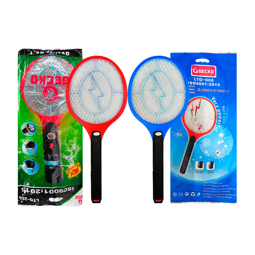 Raqueta eléctrica mata mosquitos mediana, recargable con enchufe, var…