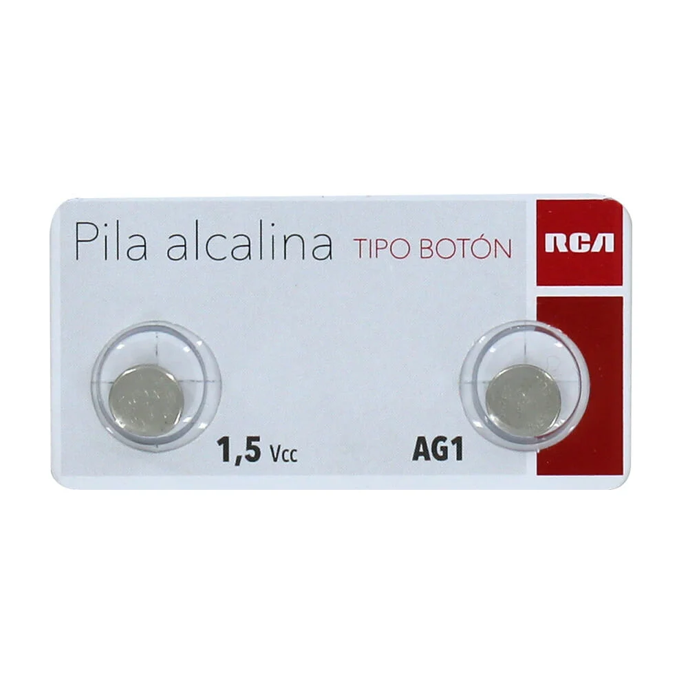 Blíster con 2 baterías alcalinas tipo botón 1.5v / r-ag1