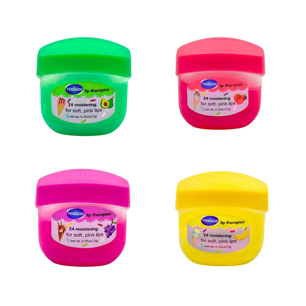1pza Bálsamo labial tipo vaselina con olor a fruta y nieve, 7g, varie…