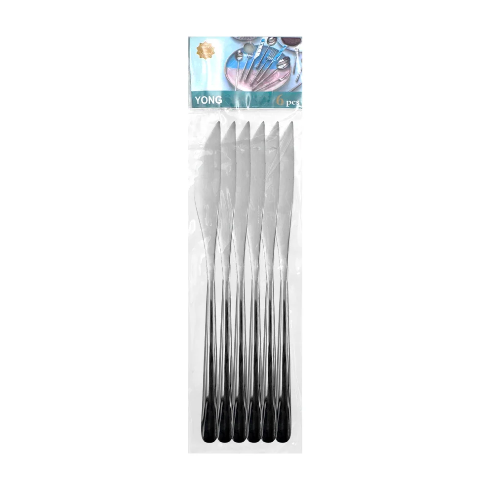 Paquete con 6 cuchillos lisos de acero inoxidable para cocina / yong …