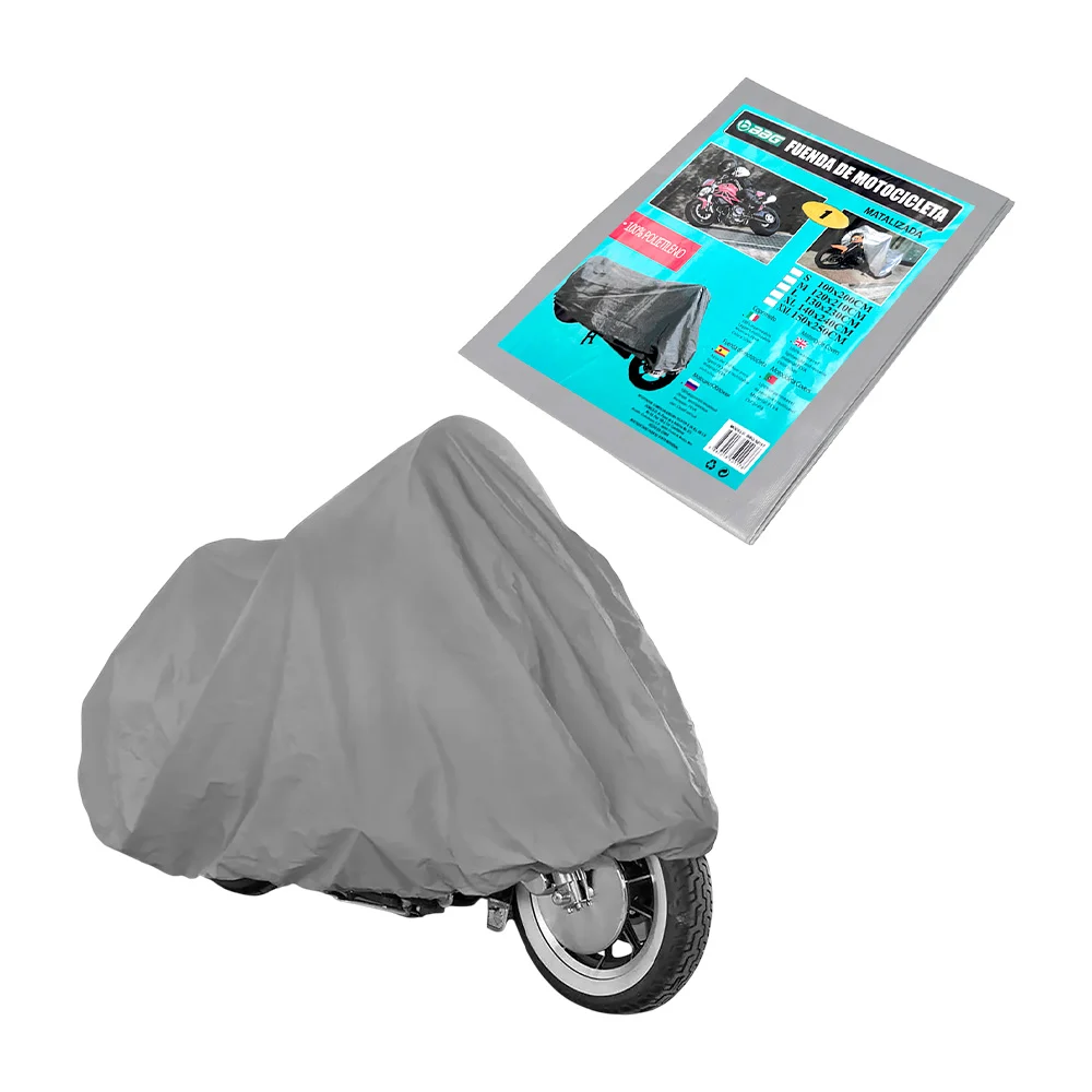 Funda grande 140x240cm para motocicletas, lisa de plástico resistente