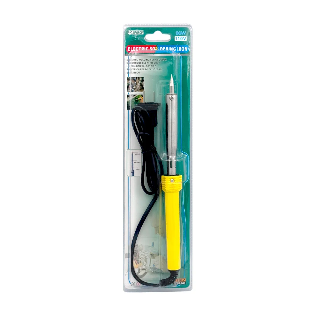Cautín largo tipo lápiz, 80w, mango de plástico resistente a alta tem…