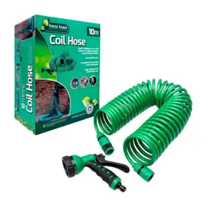 Manguera en espiral flexible de 10m + pistola de riego / coil hose / …