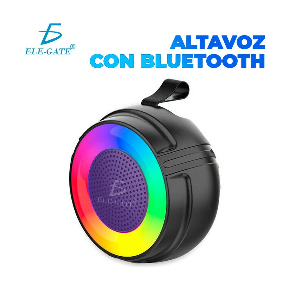 1pza Bocina redonda, inalámbrica, con iluminación rgb y asa agarrader…