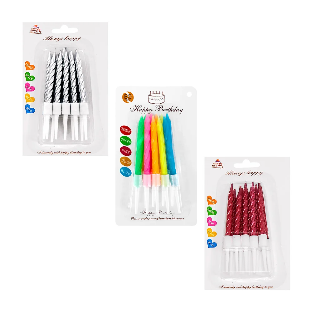 Blíster con 10 velas para cumpleaños, variedad de colores / pt10275 /…