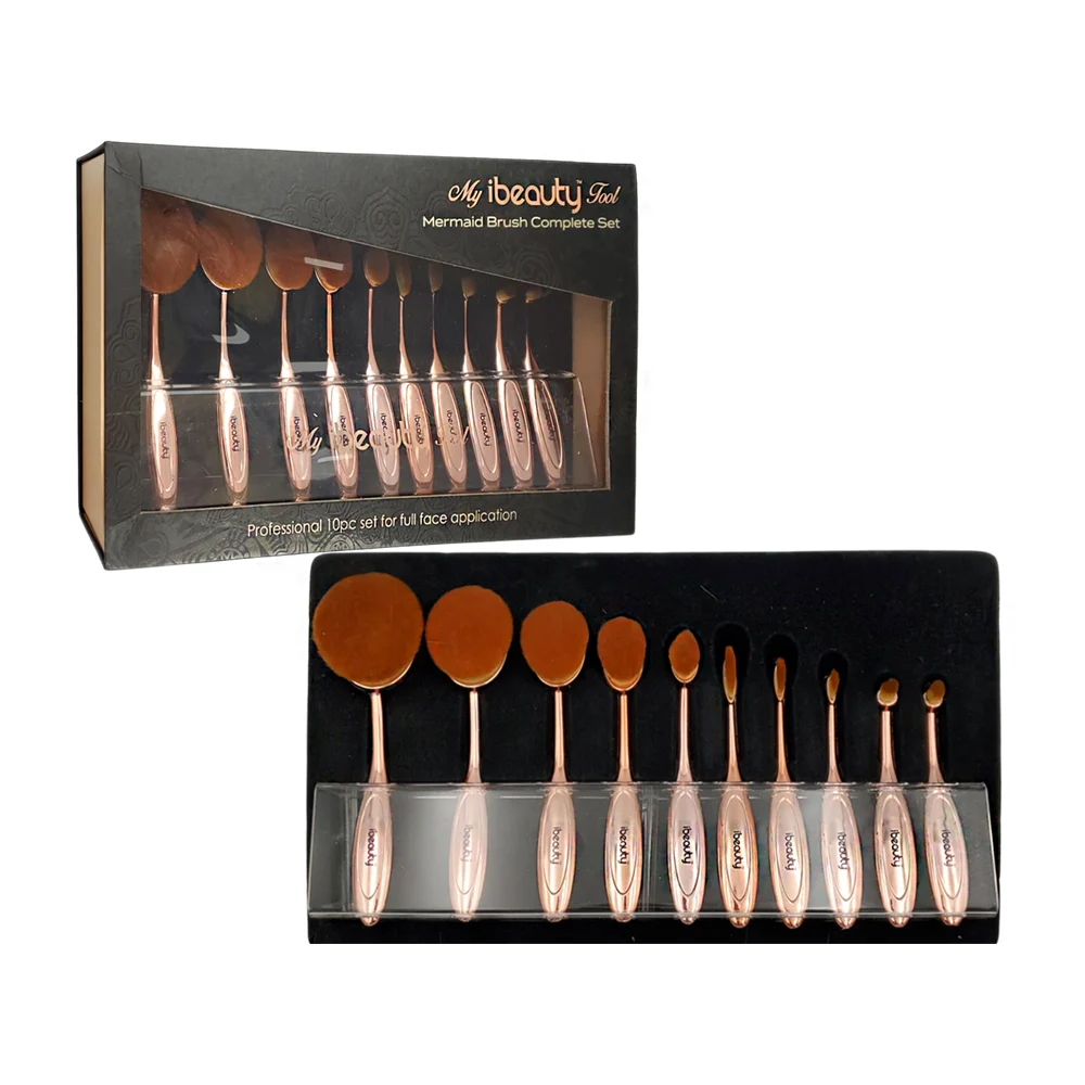 Estuche con 10 brochas estilo cuchara de diversos tamaños con cerdas …
