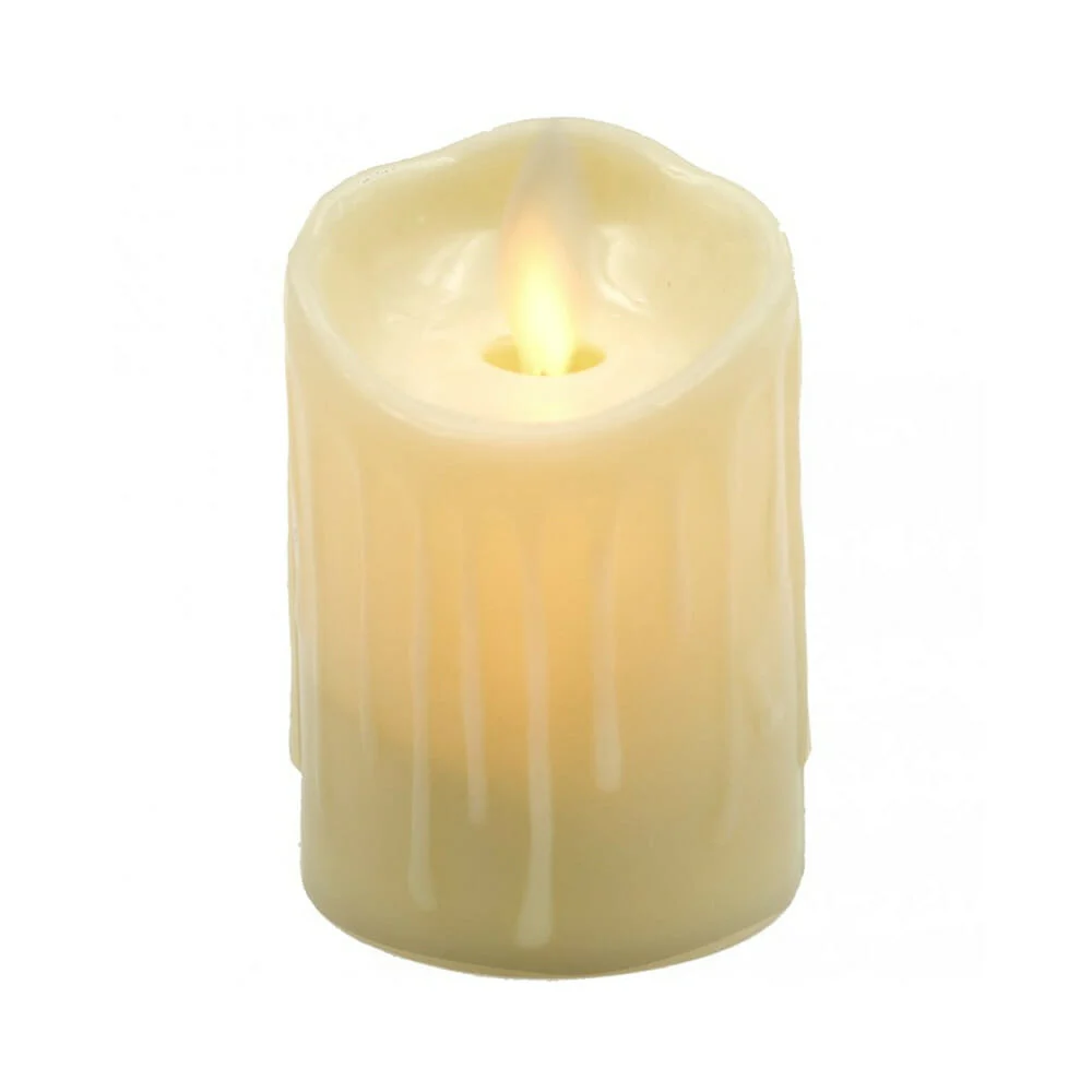 Vela de luz led cálida decorativa con efecto de cera, 7x5 cm aprox, v…
