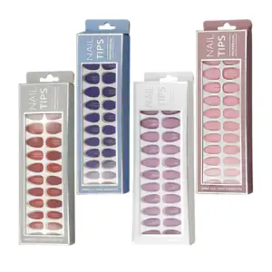 Caja con 24 tips de uñas postizas + planilla con adhesivos, variedad …