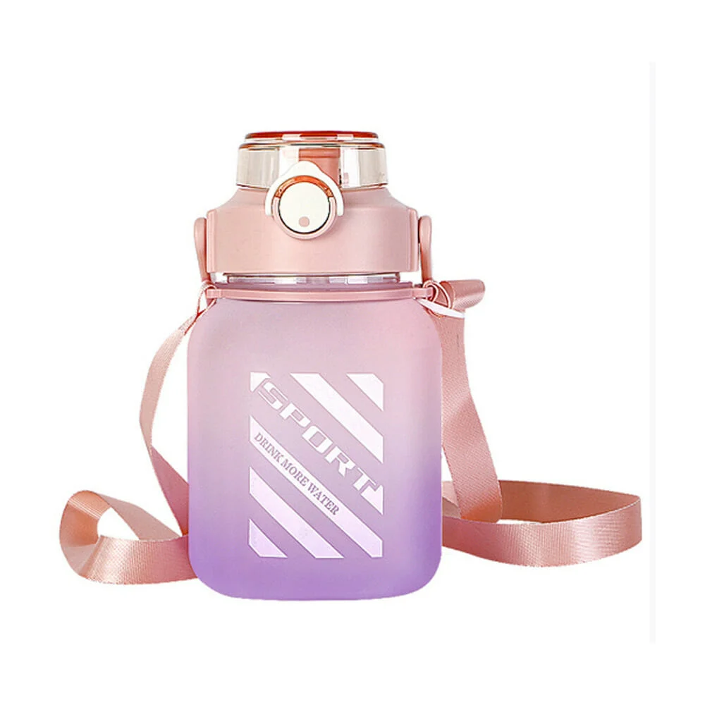 Botella cuadrada bicolor 1.5l, con correa y stickers decorativos, variedad de colores / sport drink more / bz6115