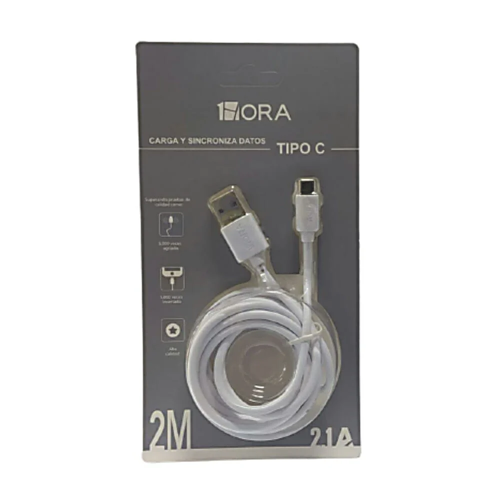 Cable tipo c 1hora de 2 metros para transferencia de datos y carga 2.…