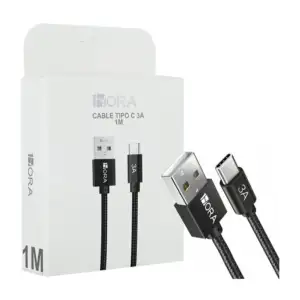 Cable usb 1hora tipo tela de 1 metro con entrada tipo c para transfer…