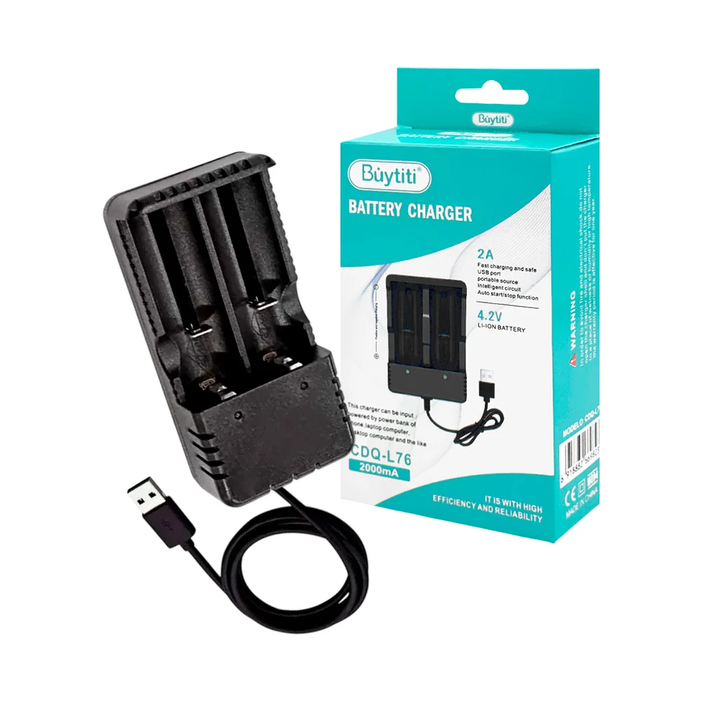 Cargador universal de baterías buytiti con 2 ranuras / battery charge…