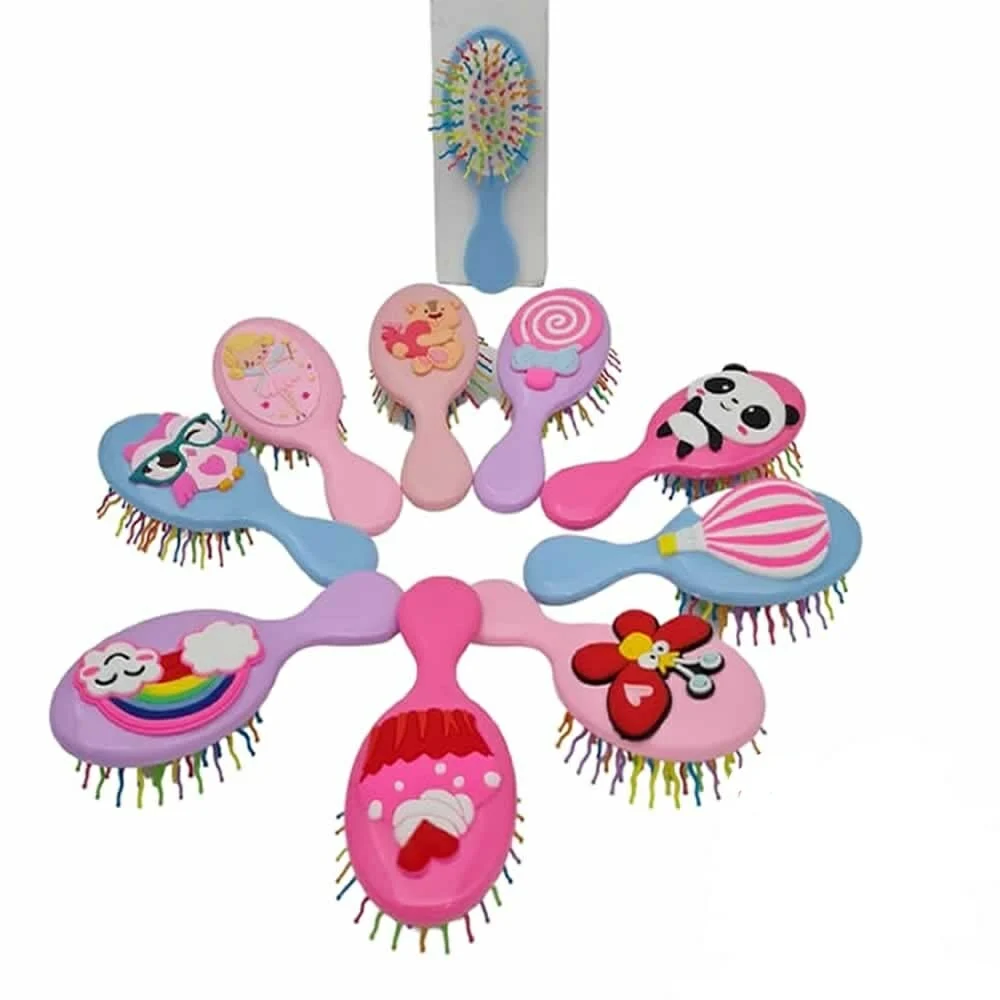 1pza Cepillo chico con decoración y cerdas onduladas de colores para …