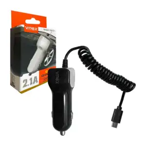 Plug / cargador v8 con cable espiral y un puerto usb adicional 2.1a, …