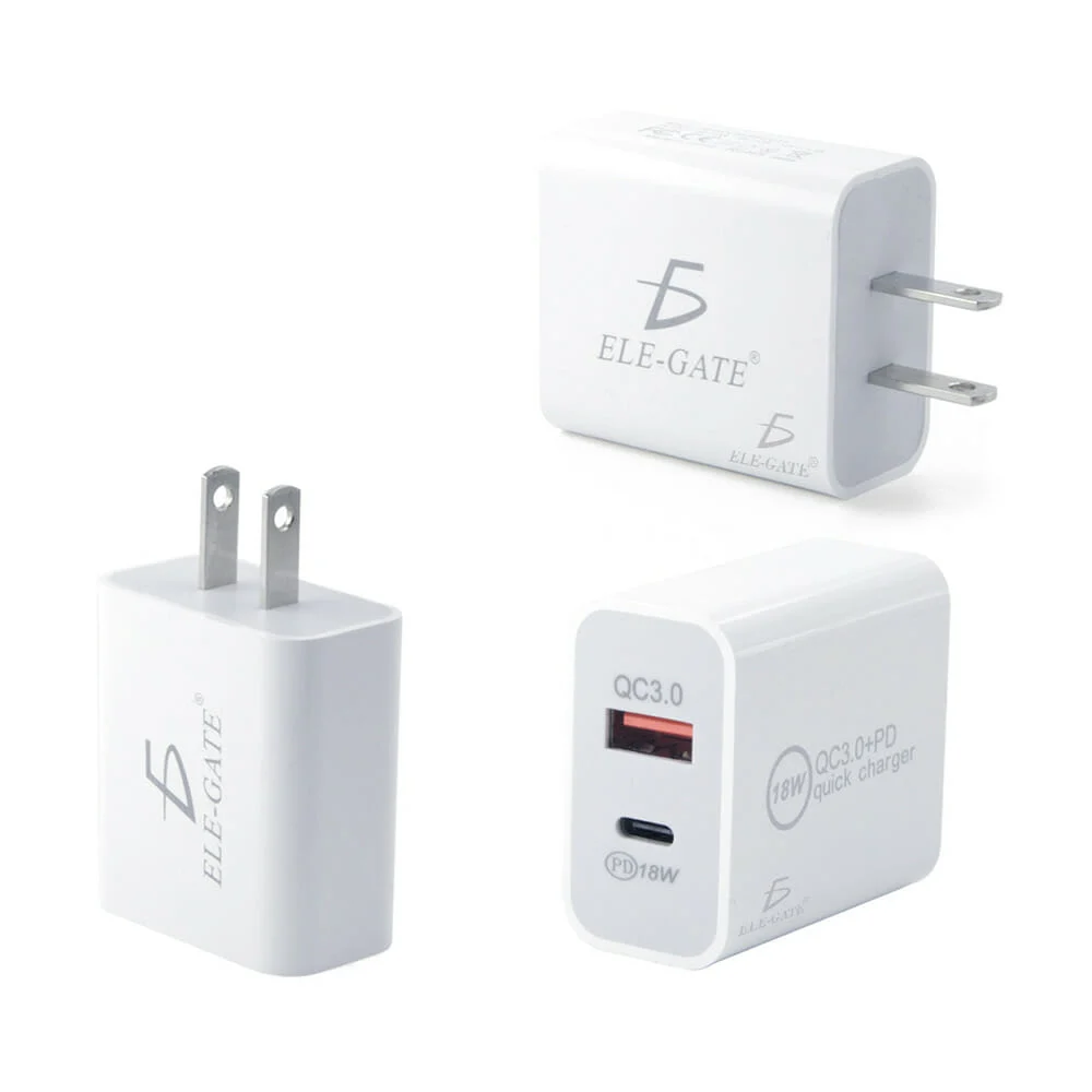 Cubo cargador de 18w con 2 entradas, usb y tipo c / ch.80