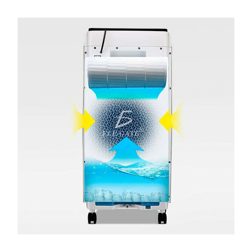 Ventilador cooler portátil con capacidad de 10 litros y 4 ruedas móvi…