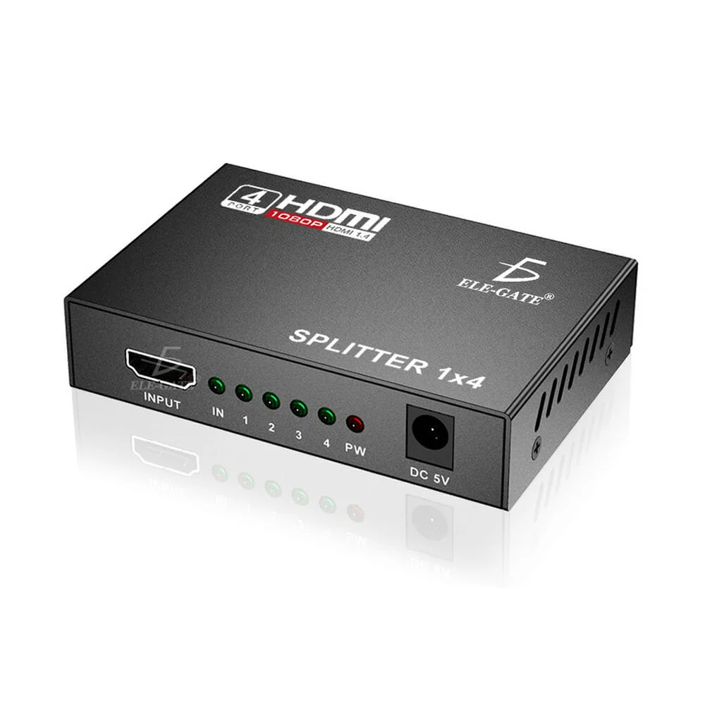 Splitter Hdmi 1x4 1080P Divisor Señal Amplificador Tv Monitor