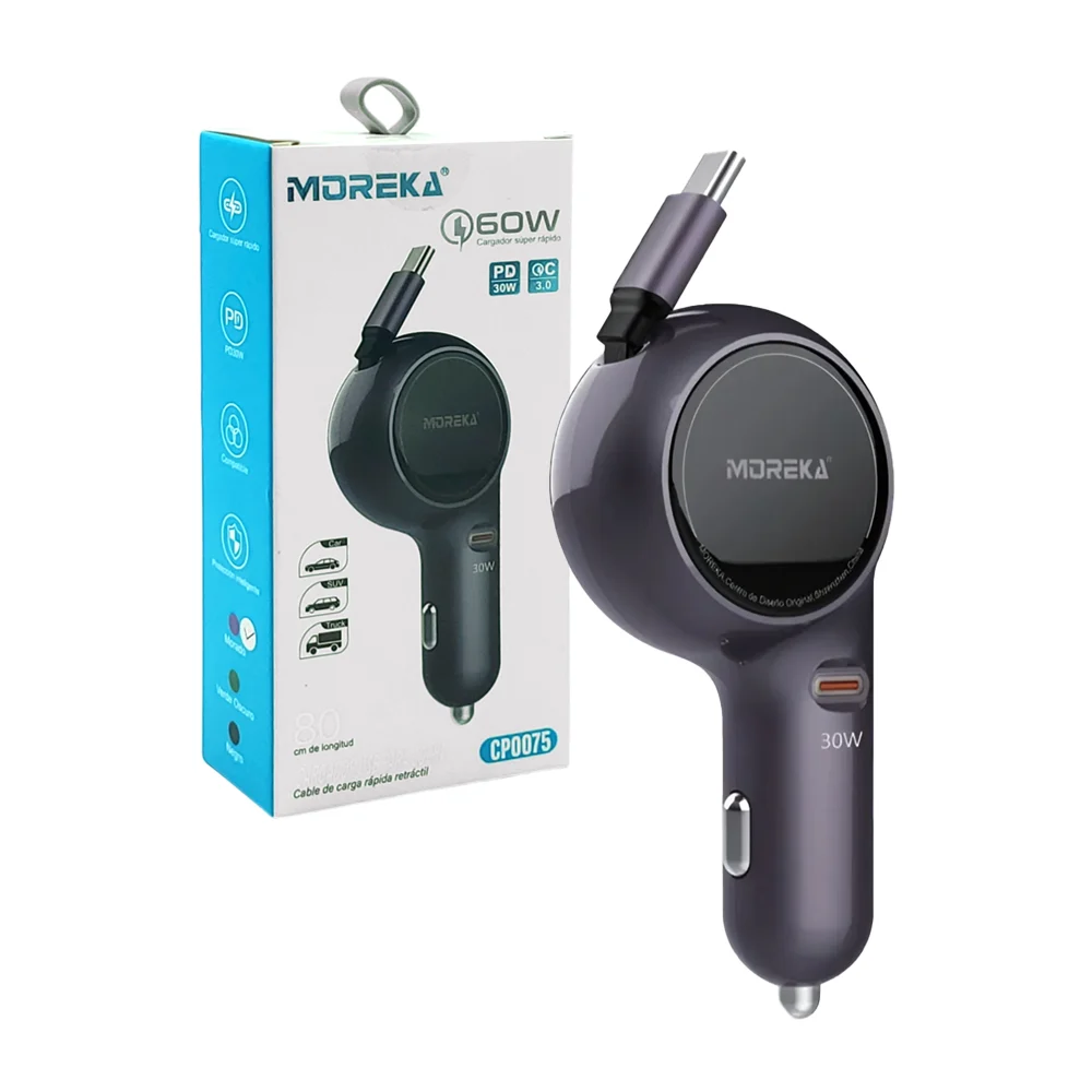Plug moreka cargador puerto usb-c y cable extensor tipo-c de 30w, col…