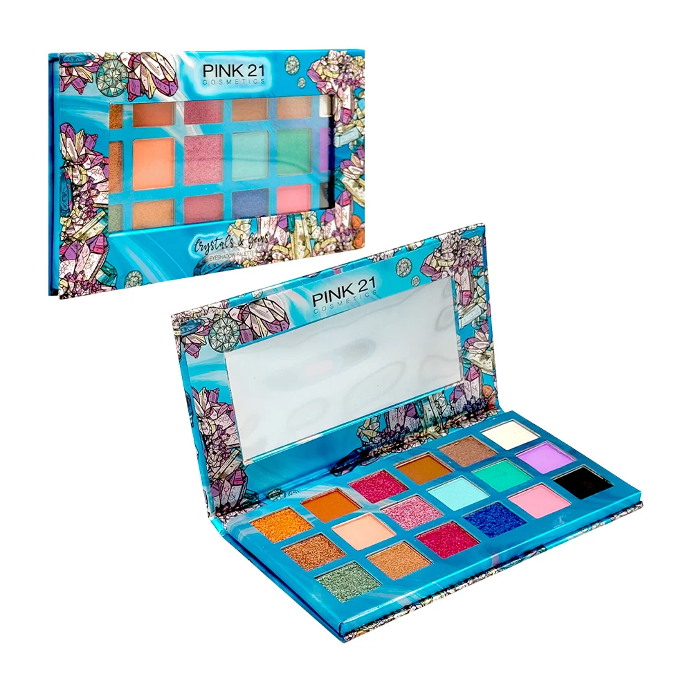 Paleta de sombras para ojos, compacto, con 18 tonos diferentes brilla…