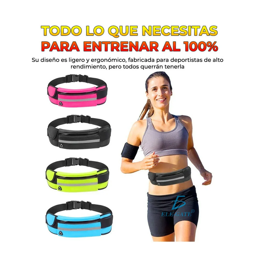 Cangurera deportiva impermeable con detalles reflectivos, variedad de…