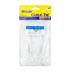 Paquete con 100 cinchos blancos de nylon, 4.8x100mm / nylon cable tie…