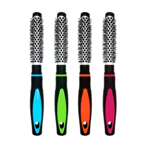 Cepillo redondo con mango de plástico para el cabello, varios colores…