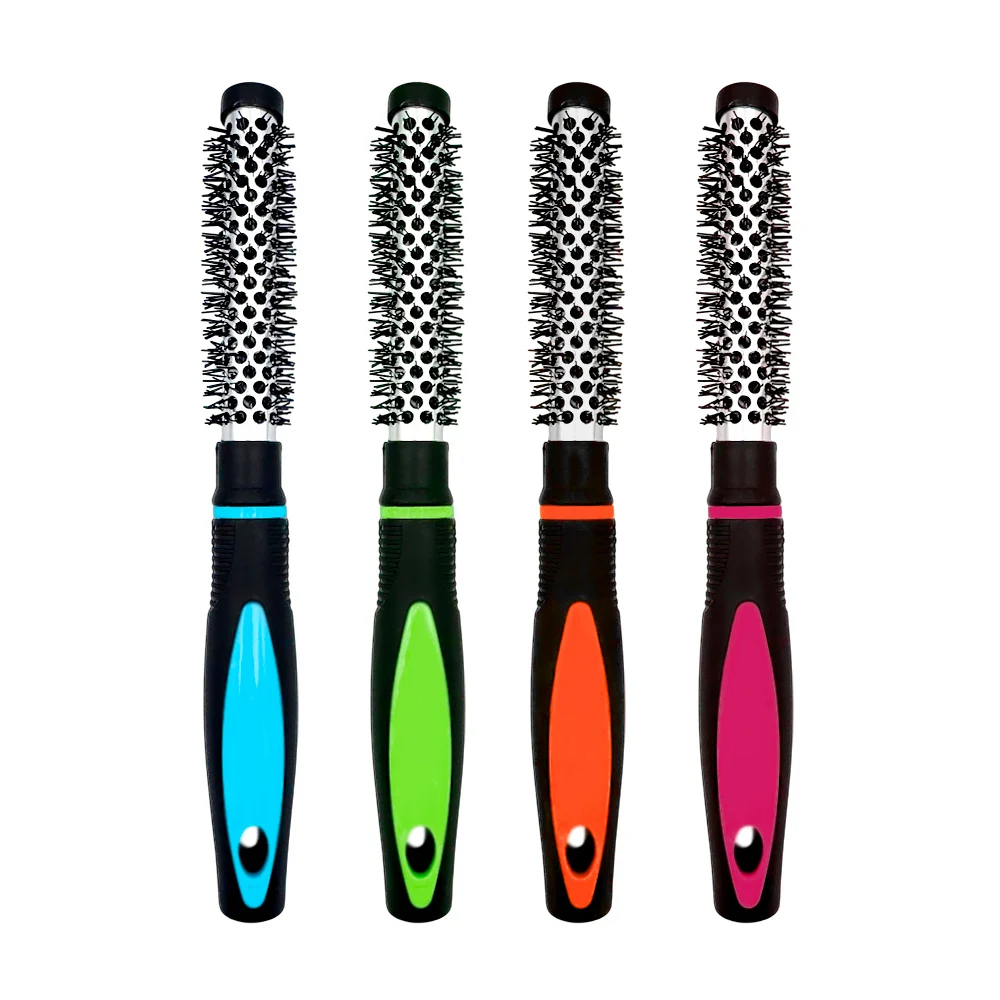 Cepillo redondo con mango de plástico para el cabello, varios colores…