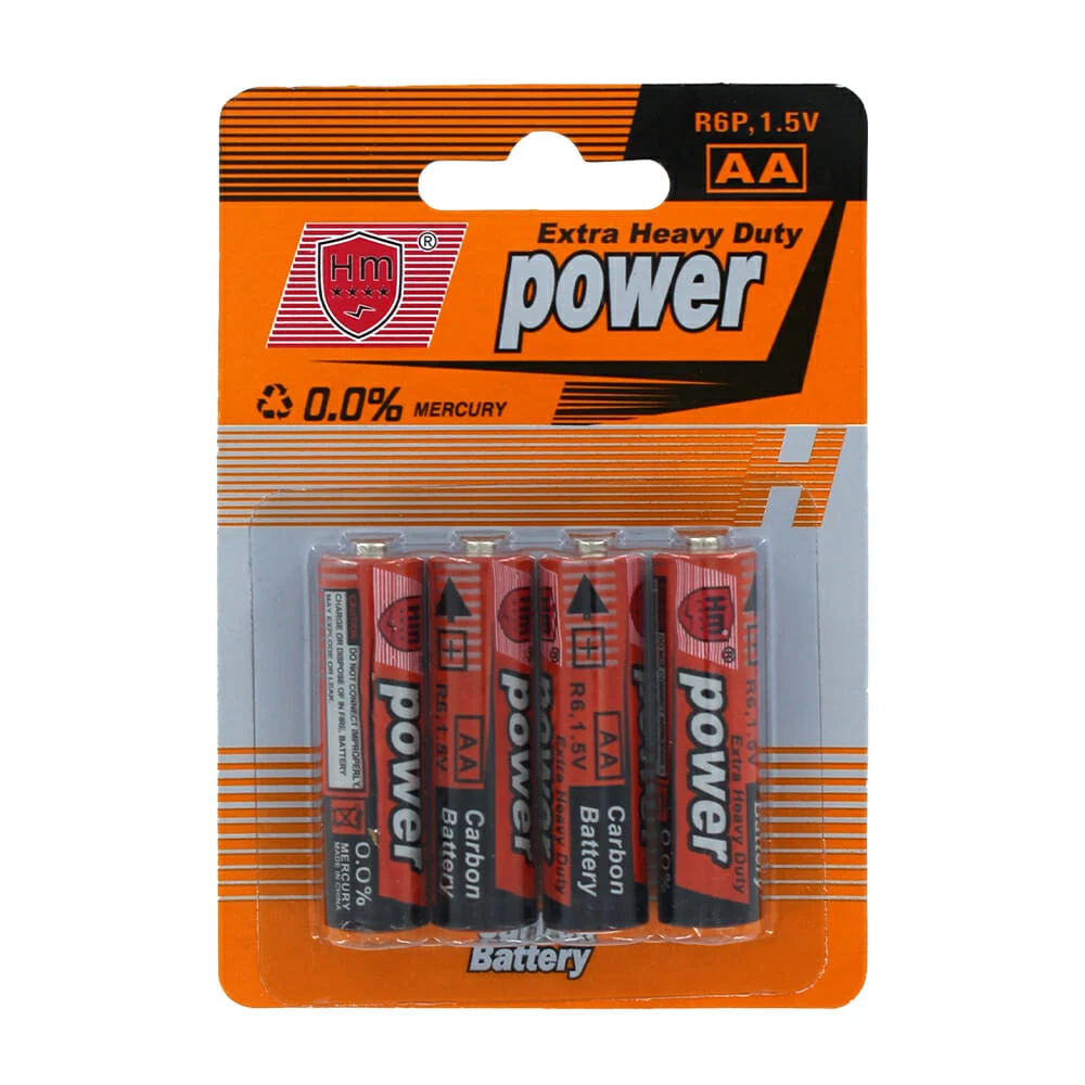 Blíster con 4 pilas AA 1.5v / carbon battery gh-1580