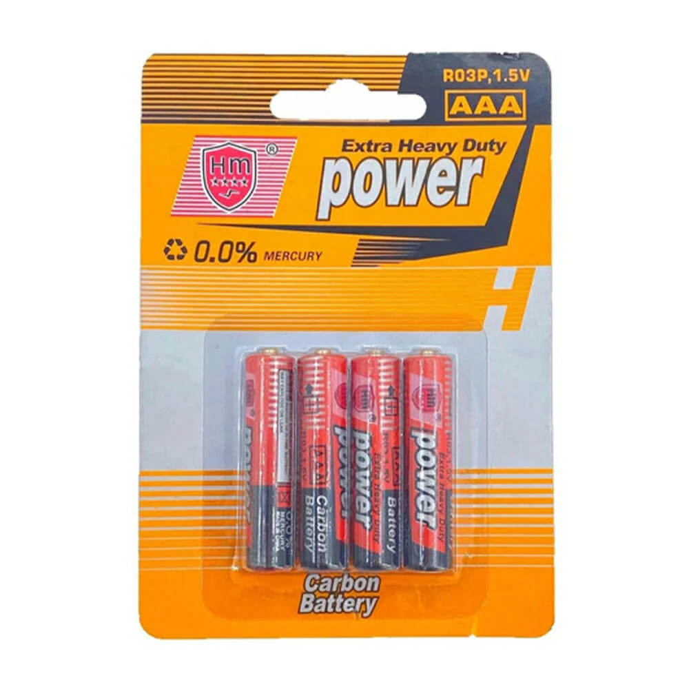 Blíster con 4 pilas AAA de carbón 1.5v / power / gh-1581