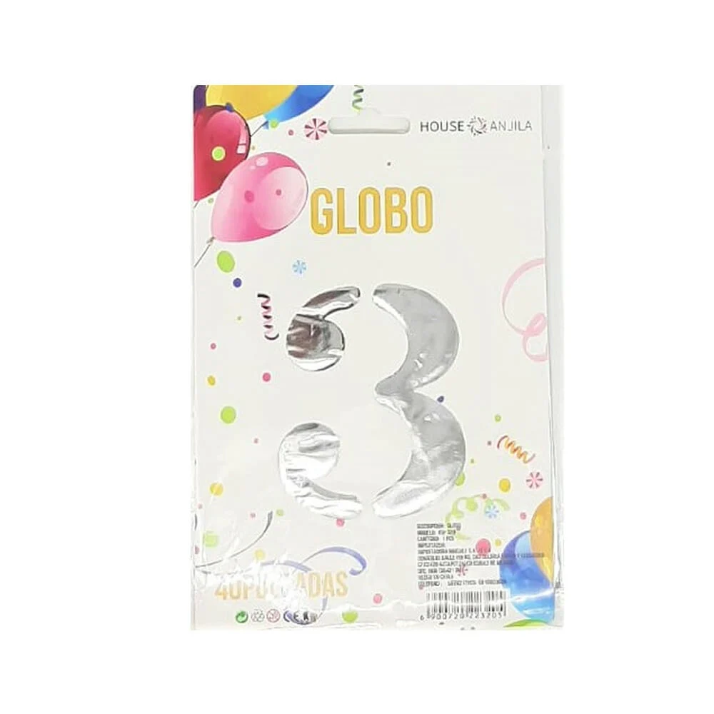 1pza Globo metálico en forma de número, 40 pulgadas / hw-320