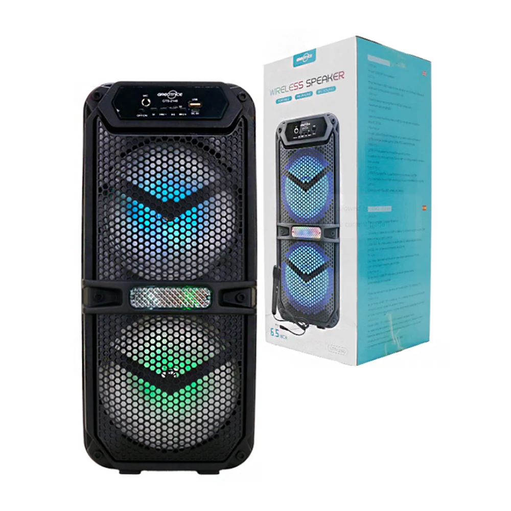 Bocina 6.5in inalámbrica con iluminación rgb, botones de reproducción…