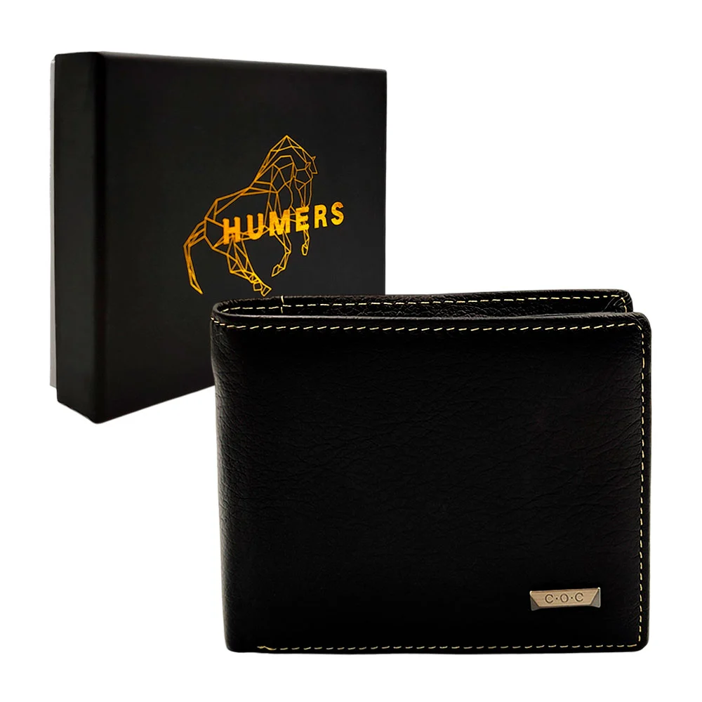Cartera / billetera humers de color liso y placa c.o.c para hombre / …