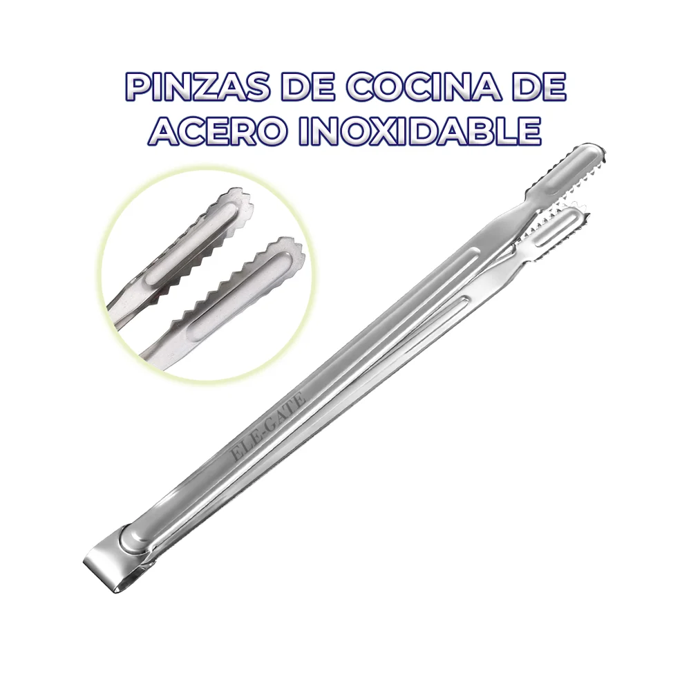 Kit con 2 pinzas de acero inoxidable para cocina 33.5cm / hog.149