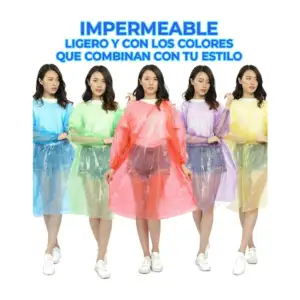 1pza Impermeable portátil tipo gabardina 1.2 metros, variedad de colo…