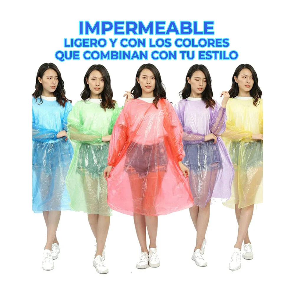 1pza Impermeable portátil tipo gabardina 1.2 metros, variedad de colo…