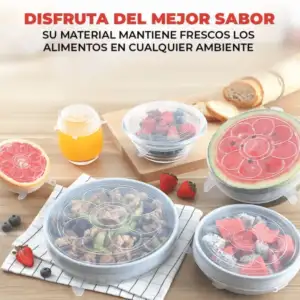 Set de tapas herméticas de silicon flexible y reutilizable 6pz / hog.…