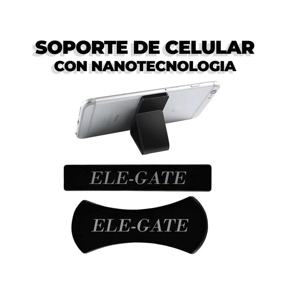 Soporte negro armable ele-gate con nanotecnología para teléfono celul…