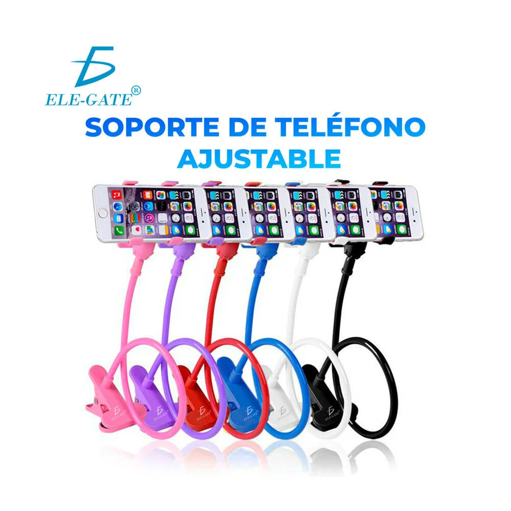 Soporte universal con broche pinza flexible 360° ele-gate para teléfo…